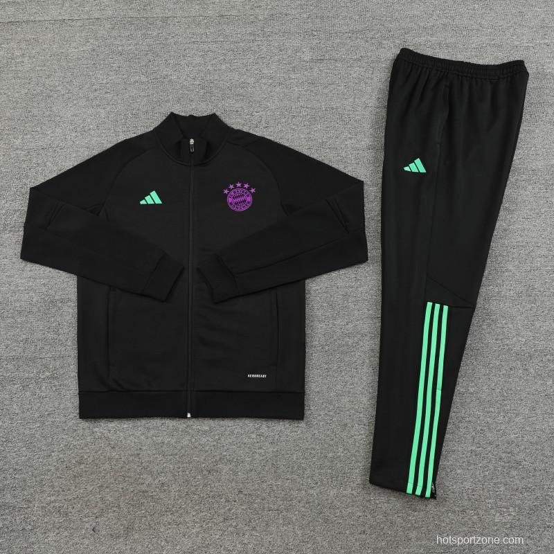 23/24 Arsenal Black/Green Full Zipper Jacket+Pants