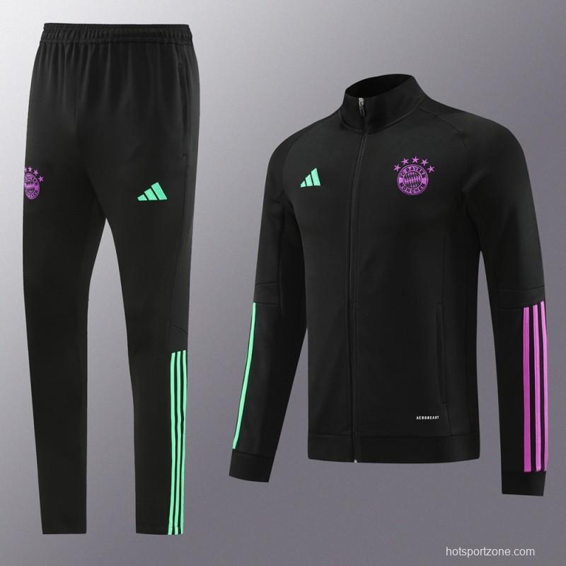 23/24 Bayern Munich Black/Purple Full Zipper +Pants