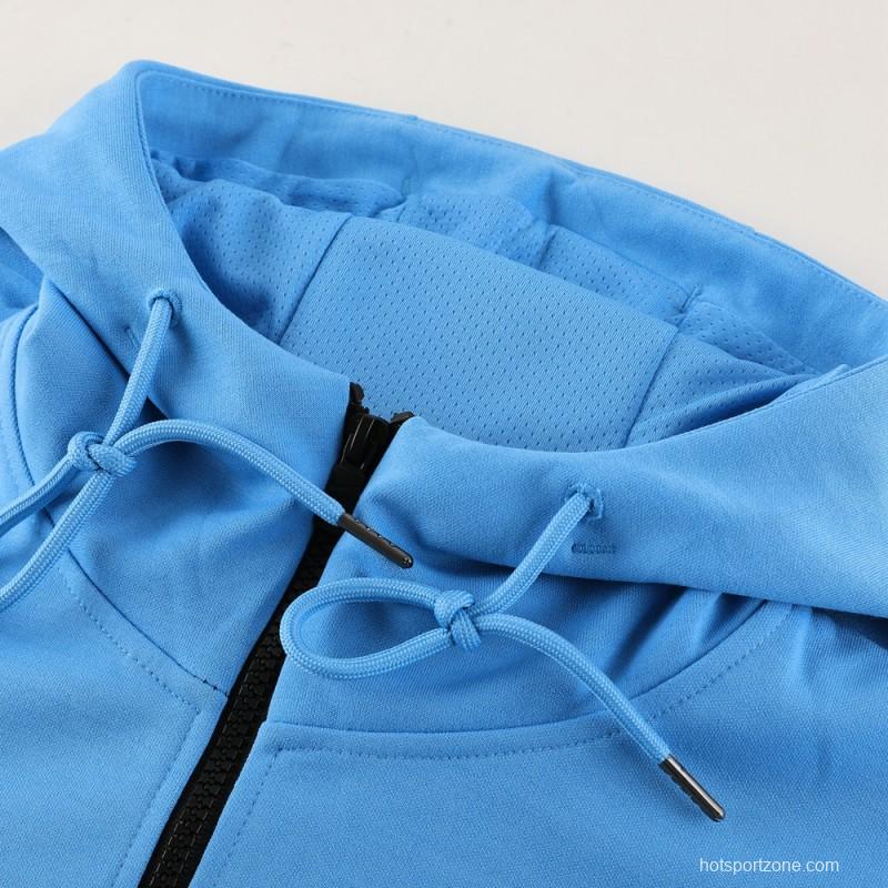 23/24 NIKE Black/Blue Full Zipper Hooide Jacket+Pants