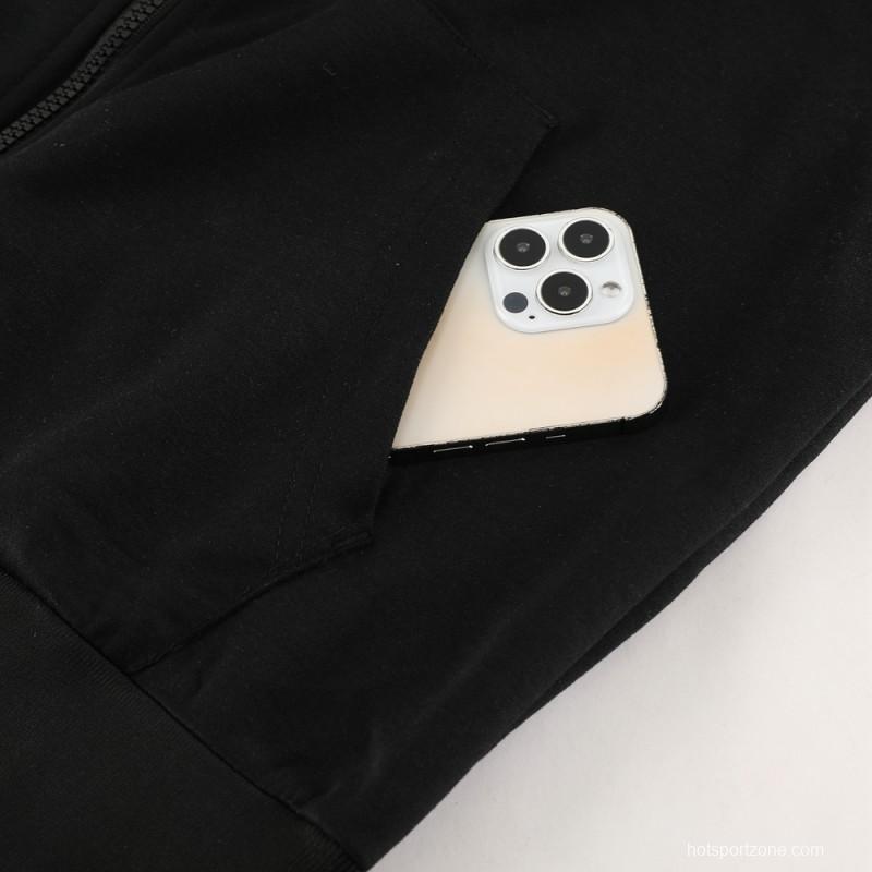 23/24 NIKE Black/Grey Full Zipper Hooide Jacket+Pants