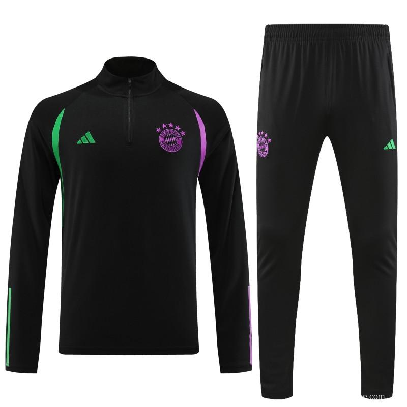 23/24 Bayern Munich Black Purple Full Zipper Jacket+Pants