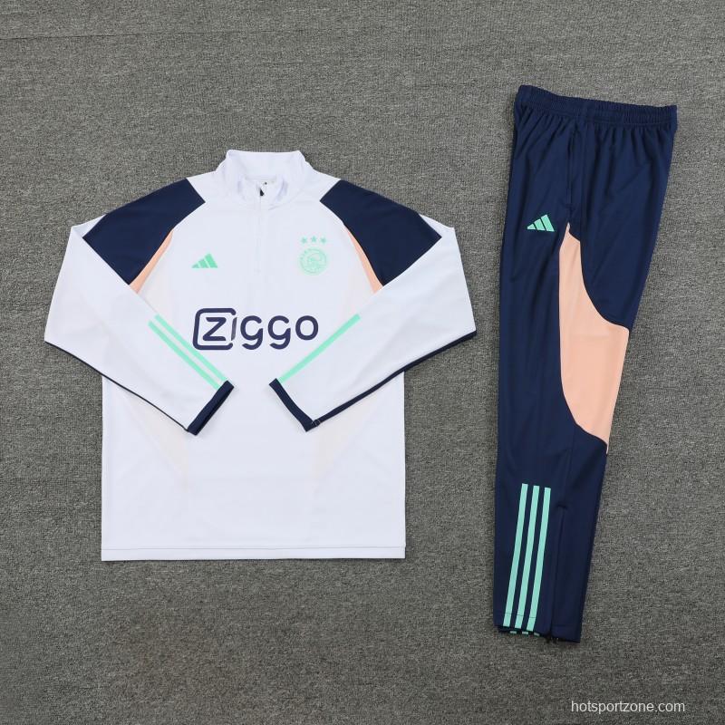 23/24 Ajax White Half Zipper Jacket+ Pants