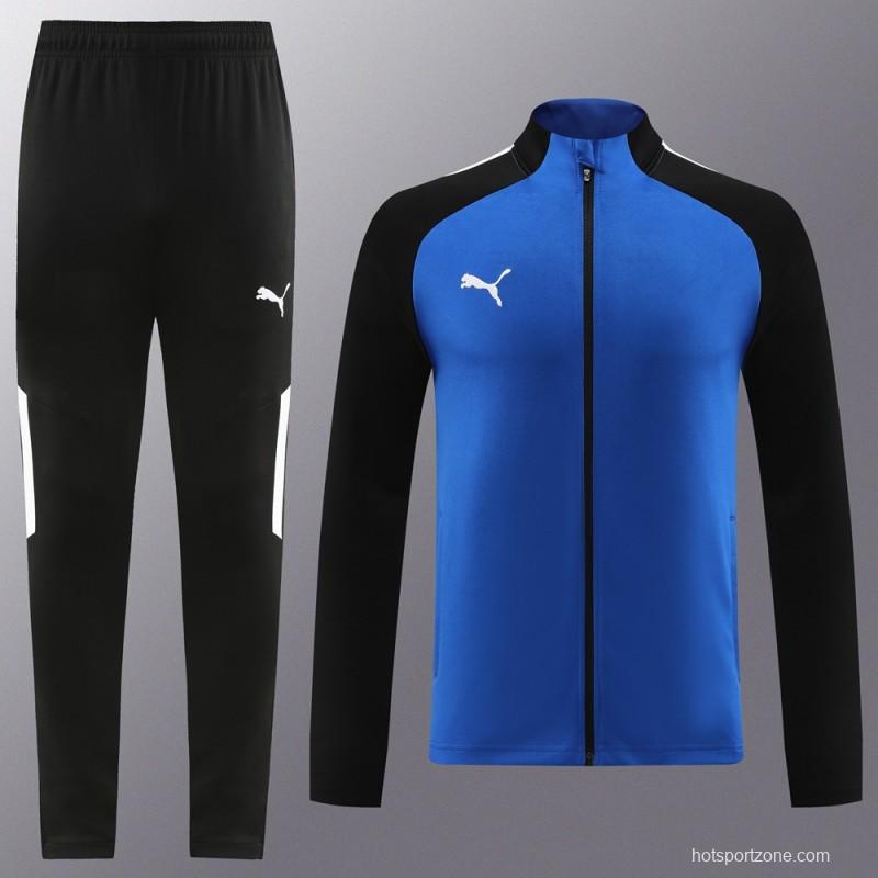 23/24 PUMA Black/Blue Full Zipper Hooide Jacket+Pants