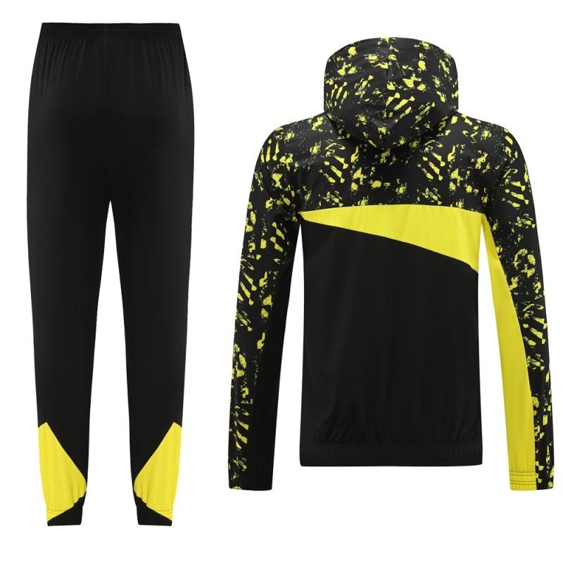 23/24 Borussia Dortmund Black/Yellow Half Zipper Windbreaker Jacket+Pants