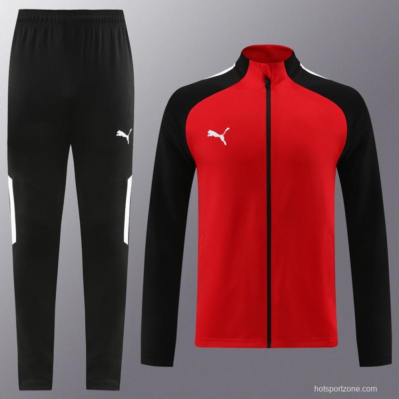 23/24 PUMA Black/Red Full Zipper Hooide Jacket+Pants