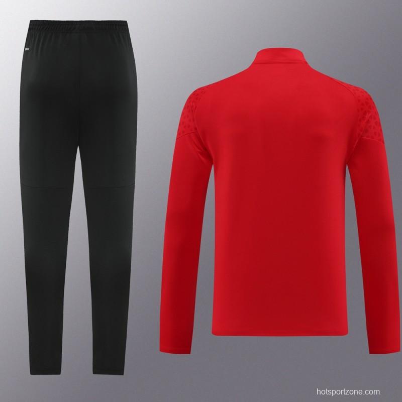 23/24 AC Milan Red Half Zipper Jacket+Pants