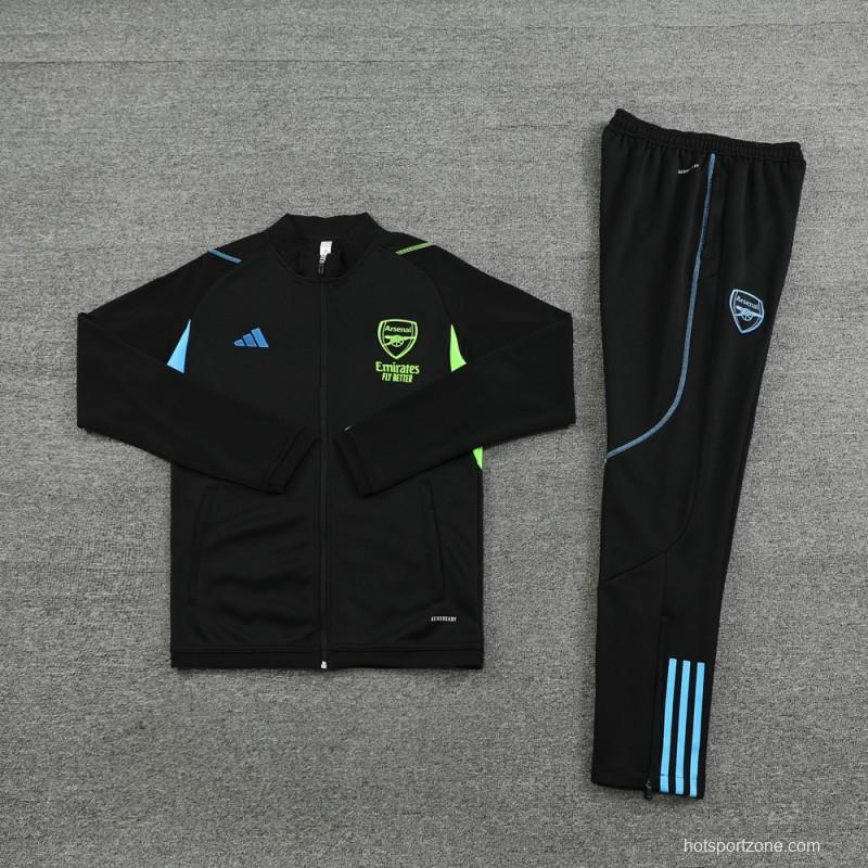 23/24 Arsenal Green/Black Full Zipper Jacket+Pants