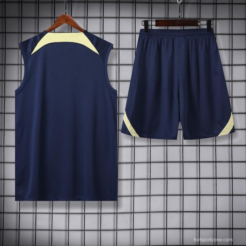 24/25 Club America Navy Vest Jeresy+Shorts