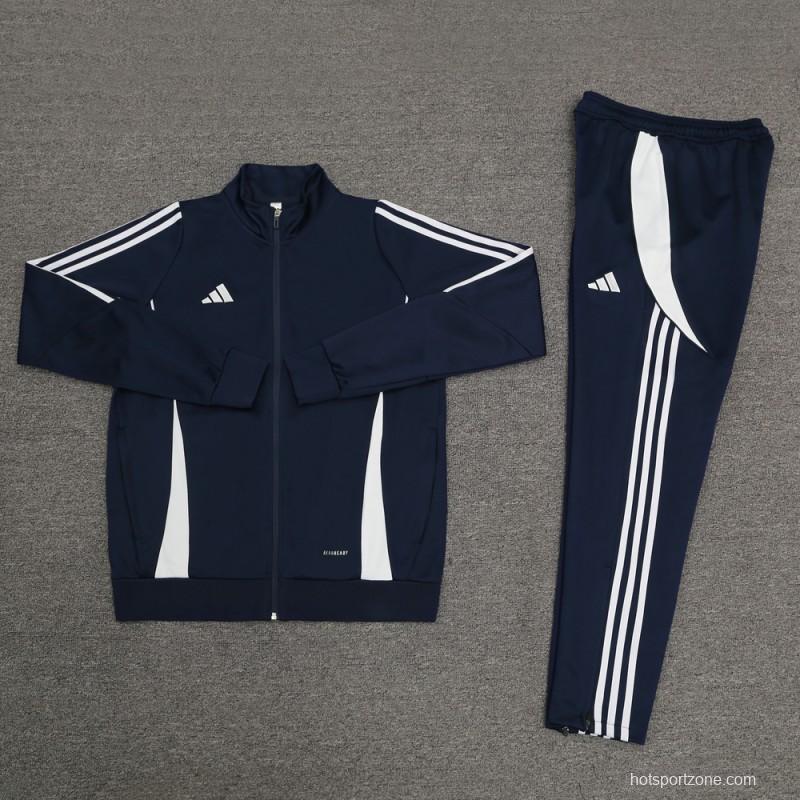 2024 Adidas Navy/White Full Zipper Jacket+Pants