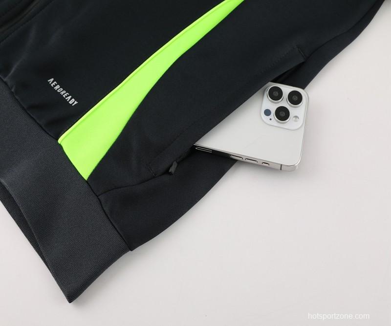 2024 Adidas Black/Green Full Zipper Jacket+Pants