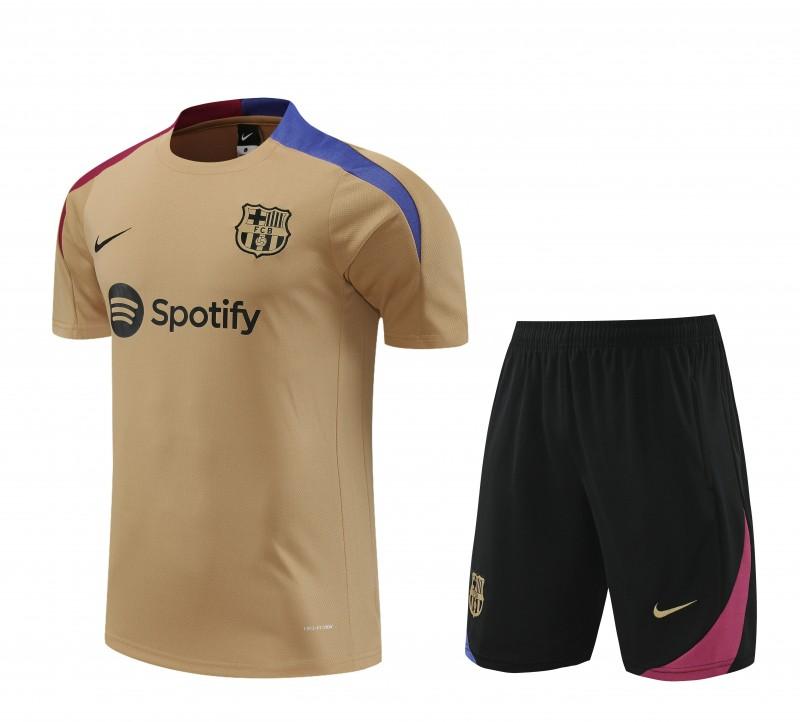 23/24 Barcelona Brown Cotton Short Sleeve Jersey+Shorts