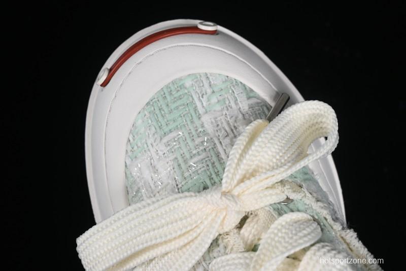 SMILEREPUBLIC Mint Manbo Light Blue Checkered Open Smile Platform Canvas Shoes - G.D4