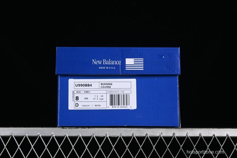 New Balance 990 Series Premium USA-Made Retro Running Shoes with Carbon Midsole - U990BB4