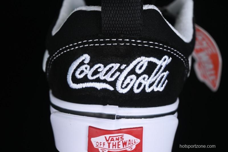Vans Classics Knu Skool Coca-Cola Collaboration Black White Embroidery Chunky Tongue Sneakers - VN0009QC6BTI