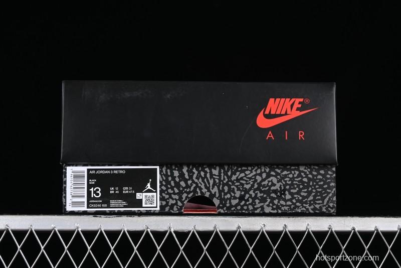 Nike Air Jordan 3 Retro Sneakers in Black with Elephant Print - CK9246-168