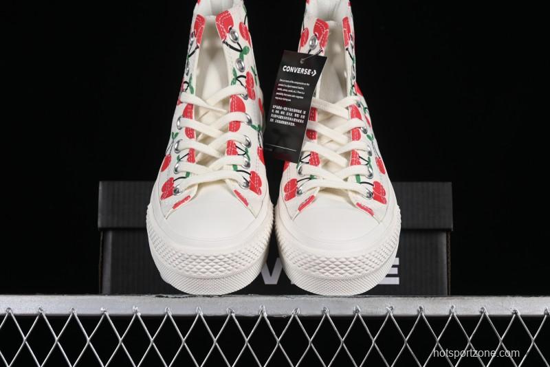 Converse Chuck 1970s Official Cherry Embroidery Platform Vulcanized Canvas Sneakers - A08096C