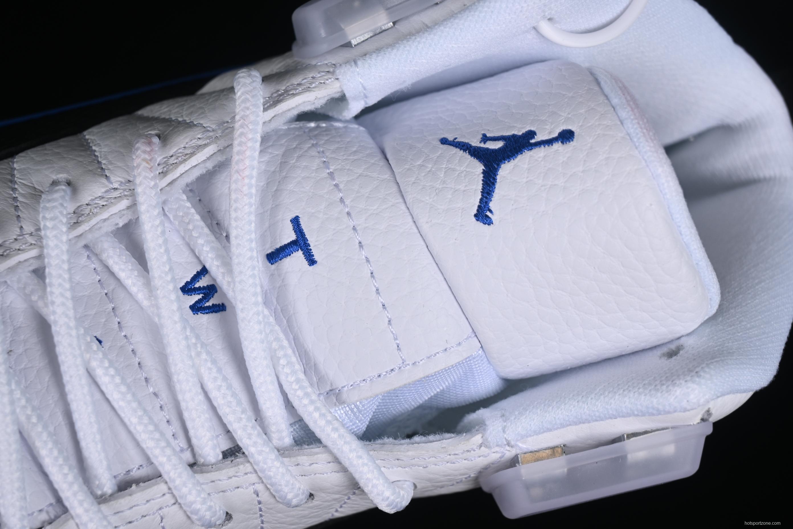 Nike Air Jordan 12 Retro Basketball Shoes in White Black Blue - CT8013-140