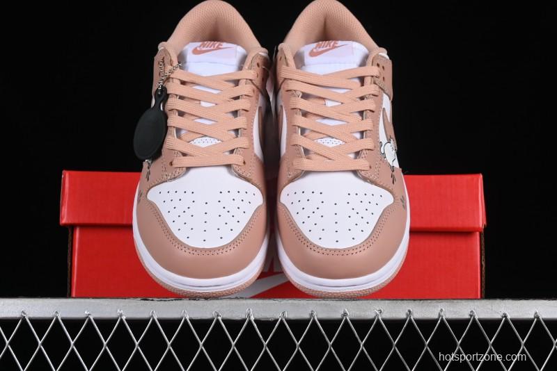 Nike Dunk Low SB Casual Sneakers with Knit Cat and Rose Pink Design - DD1503-118