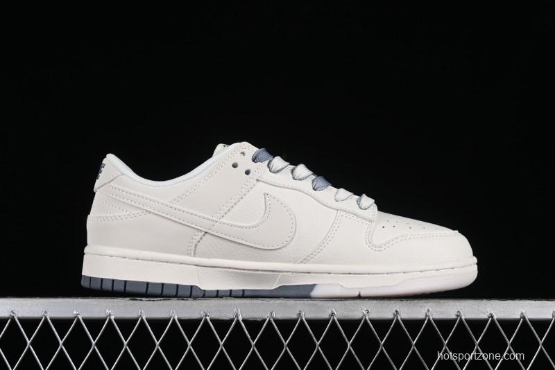 Supreme x Nike SB Dunk Low Anniversary Edition White Grey Customized Low-Top Casual Skate Shoes - BB8657-105