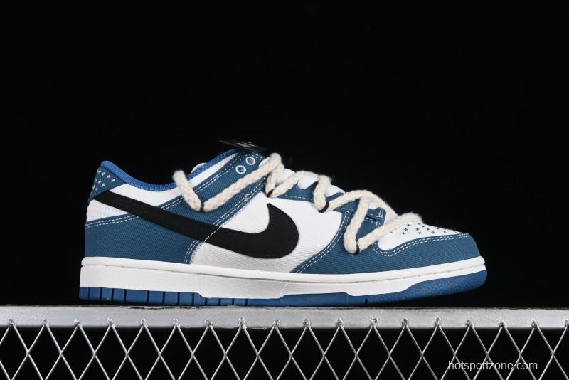 Nike Dunk Low Retro High Street Style Sashiko Stitch Hemp Rope Deconstructed SB Lace-Up Low-Top Casual Sneakers - DV0834-101