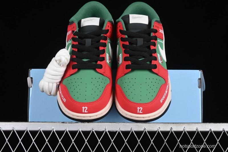 Nike SB Dunk Low Casual Skateboarding Shoes Racing Red/Green - MU0232-361