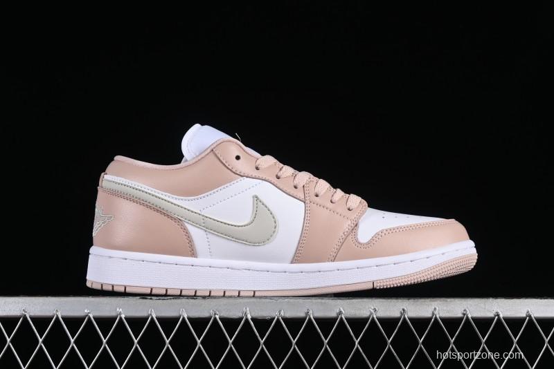 Nike Air Jordan 1 Low AJ1 White Pink Low-Top Casual Sneakers - DC0774-120