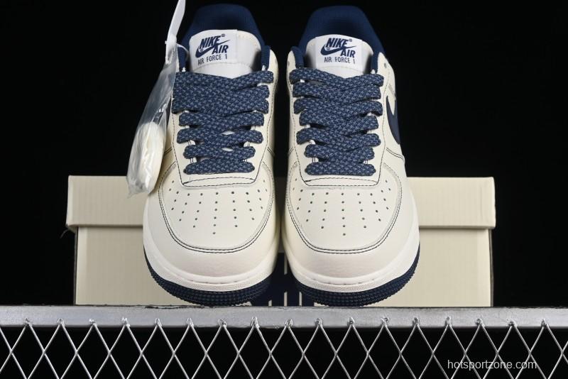 Nike Undefeated Air Force 1'07 Low Casual Sneakers in Deep Blue with Custom Leather and Reflective Details - UN2395-522