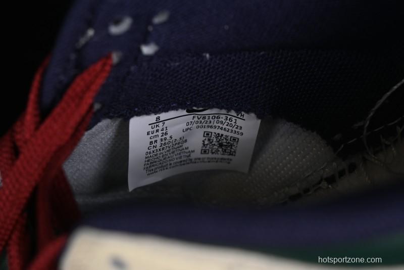 Nike SB Dunk Low Retro Skateboarding Shoes with Gorge Green and Red Swoosh Design - FV8106-361