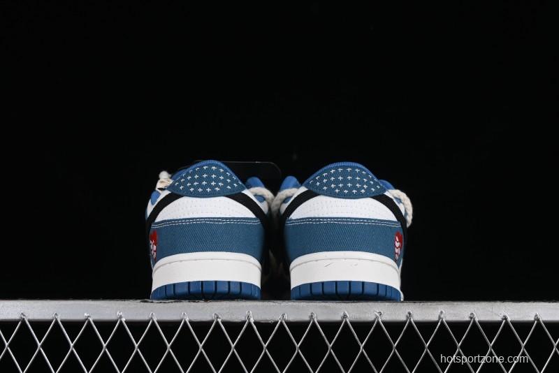 Nike Dunk Low Retro High Street Style Sashiko Stitch Hemp Rope Deconstructed SB Lace-Up Low-Top Casual Sneakers - DV0834-101