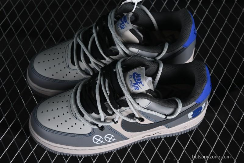 Nike Air Force 1 '07 Low Custom Strap Casual Sneakers with Kaws Collaboration - KS6869-333