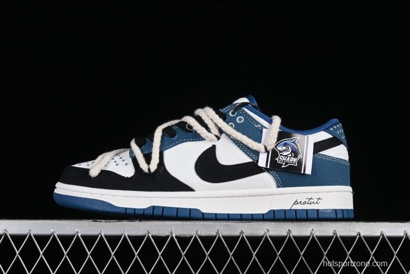 Nike Dunk Low High Street Style Ocean Protection Deconstructed SB Lace-Up Casual Skate Shoes - DV0834-101