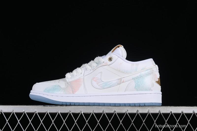 Nike Air Jordan 1 Low AJ1 Chinese New Year Limited Edition New Chinese Style Custom Steam Puppet - Third Prince Ao Bing Low Top Casual Sneakers FN8901-164