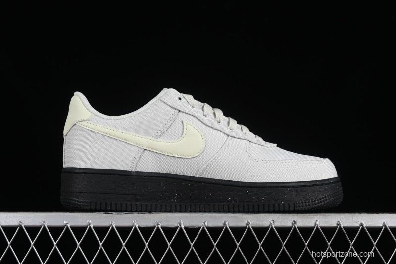 Nike Air Force 1 '07 Low White Black Canvas Casual Sneakers - FJ4160-002