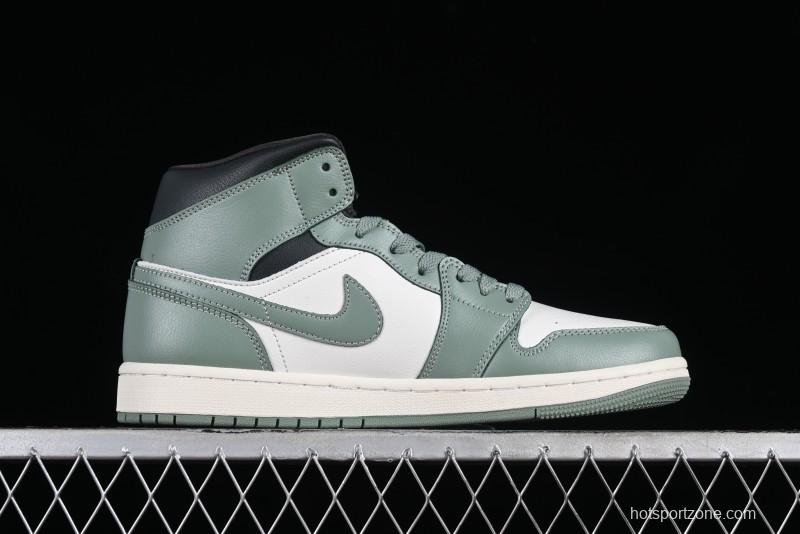 Nike Air Jordan 1 Mid AJ1 Basketball Shoes in Fresh Warm Green - BQ6472-130