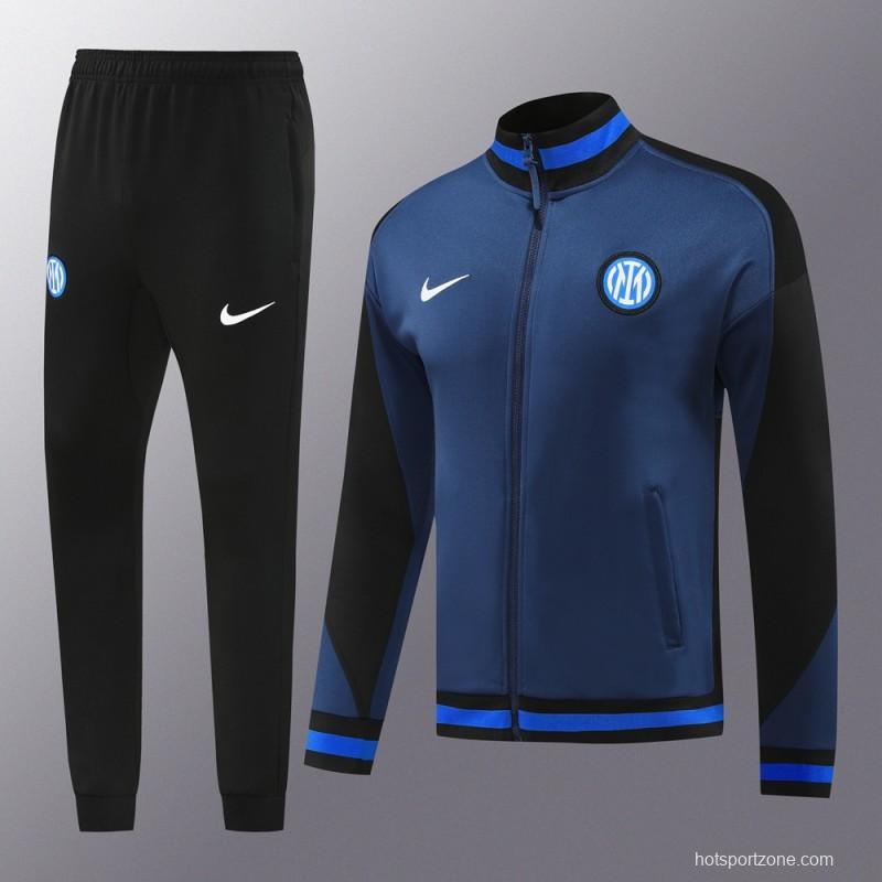 24/25 Inter Milan Navy Full Zipper Jacket +Long Pants