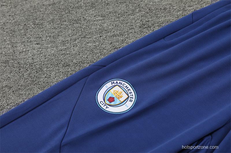 24/25 Manchester City Light Blue Half Zipper Jacket+Long Pants