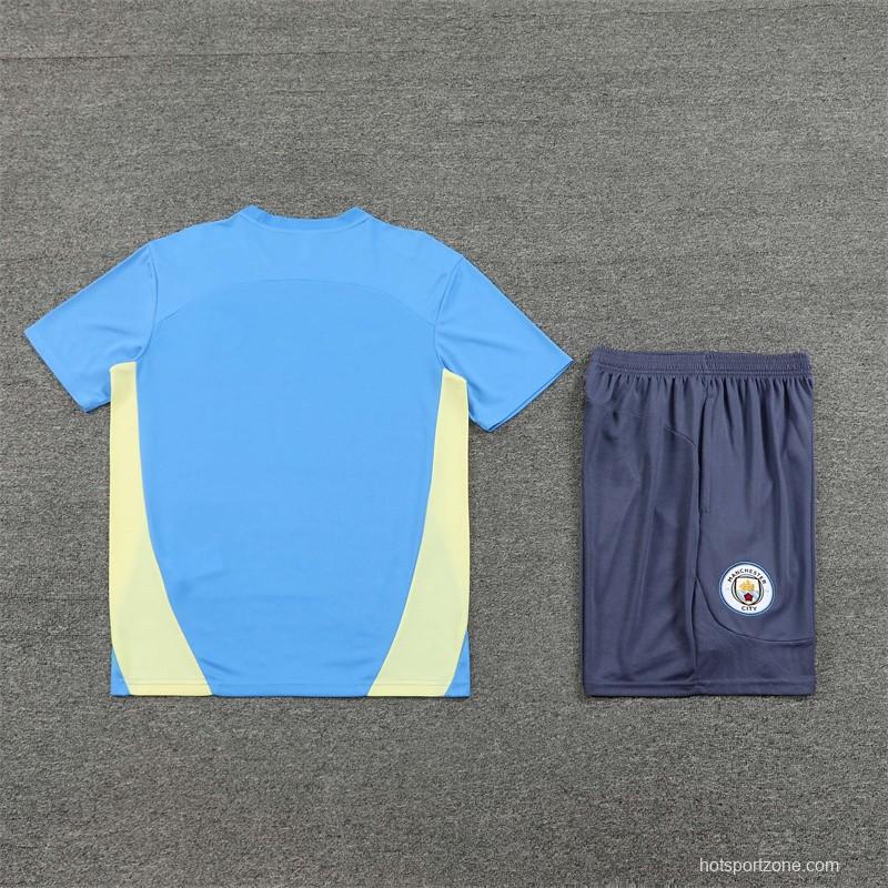 24/25 Manchester City Sky Blue Short Sleeve Jersey+Shorts