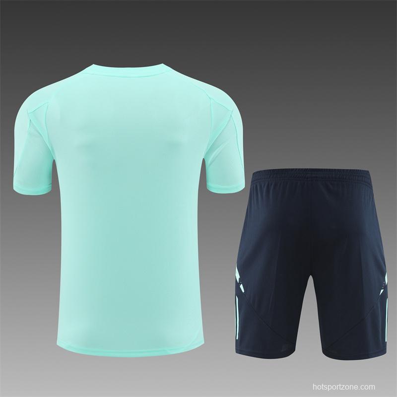 24/25 Real Madrid Lake Blue Short Sleeve Jersey+Shorts