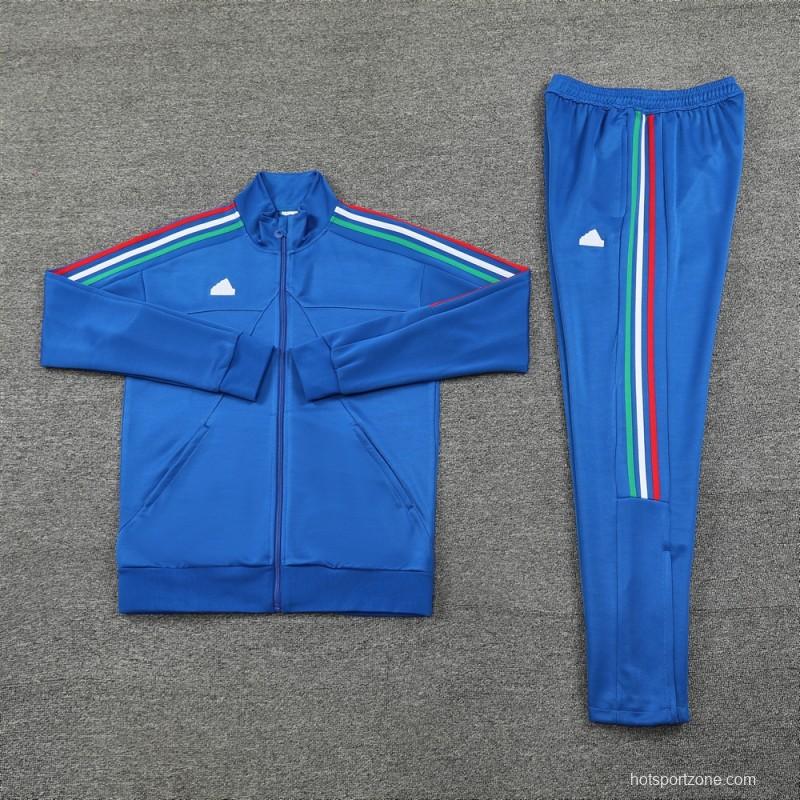 2024 Adidas Blue Full Zipper Jacket +Long Pants