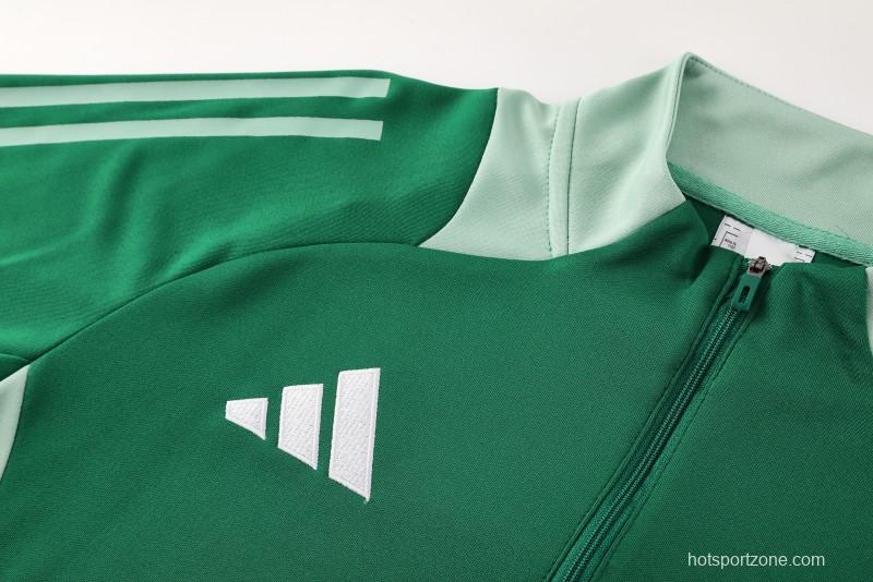 2024 Adidas Green Half Zipper Jacket +Long Pants