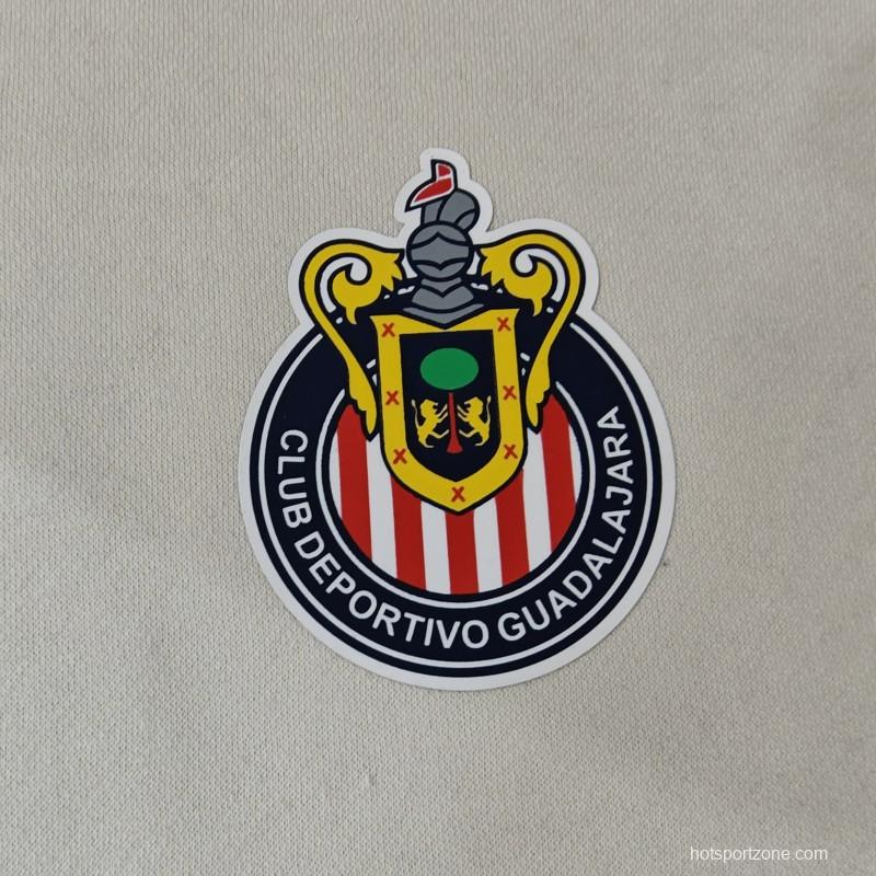 24/25 Chivas Guadalajara Navy/Red/Black/Beige/Grey Hoodie WIth Black Badge