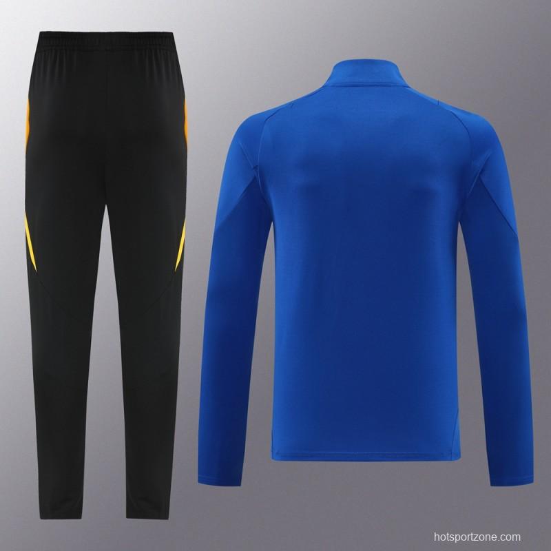 2024 Adidas Blue Half Zipper Jacket+Long Pants