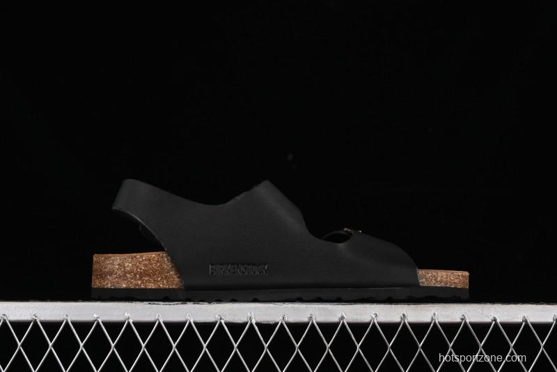 Birkenstock Birkenstock Sandals Series Black Leather with Soft Cushioning Cork Midsole - T.D4