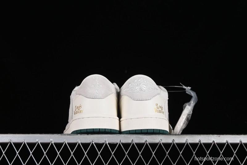 Nike Travis Scott x Fragment Design x Air Jordan 1 Low OG SP AJ1 LV Beige Grey Low-top Casual Sneakers - LJ5188-005