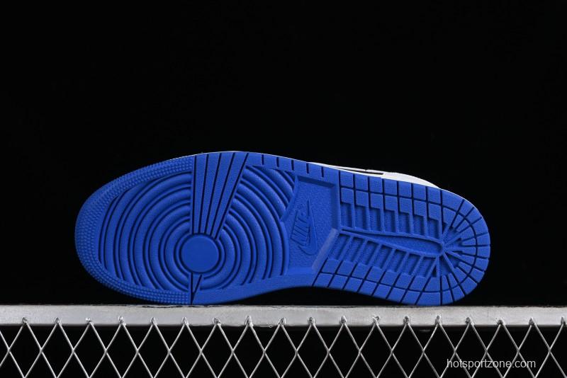 Nike Air Jordan 1 Low "Quai 54" Casual Sneakers in White Black Blue - HQ0764-001