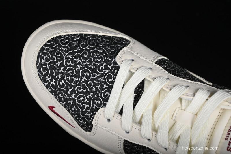 Nike SB Dunk Low Hermes Collaboration - Beige Swoosh Anniversary High-End Custom Low-Top Casual Skate Shoes - XD6188-038