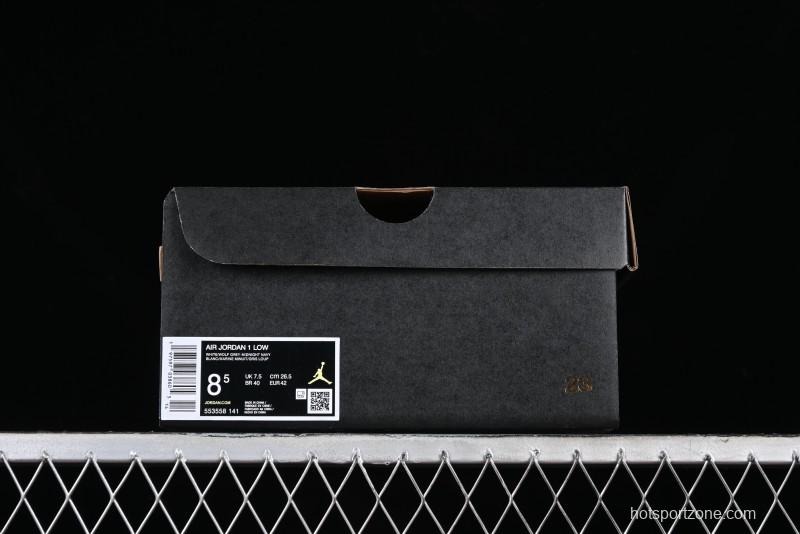 Nike Air Jordan 1 Low AJ1 White Blue Grey Low Top Lifestyle Basketball Shoes - 553558-141