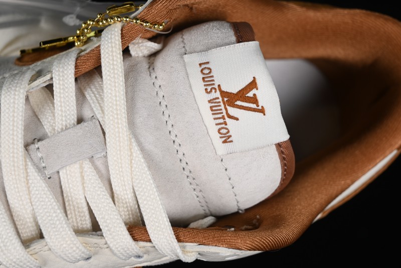 Nike SB Dunk Low LV Collaboration - Chocolate Anniversary High-End Custom Low-Top Casual Skate Shoes - FC1688-133