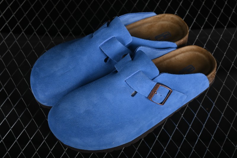 Birkenstock Arizona Soft Footbed Sandals with Suede Leather and Lambswool Lining - Original Blue