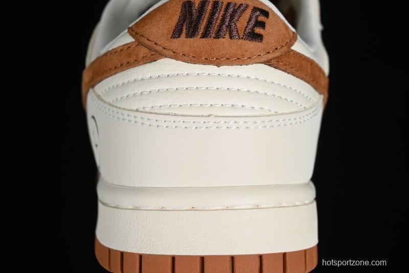 Nike SB Dunk Low Lightning Collaboration - Beige Brown Colorway with Small Brown Swoosh Anniversary High-End Custom Low-Top Casual Skate Shoes - XD1688-031
